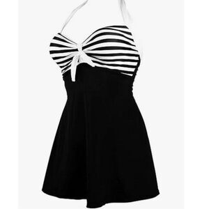 COCOSHIP Womens Size 14 Sailor Pin Up Swimsuit Retro One Piece Skirtini Cover Up